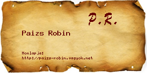 Paizs Robin névjegykártya